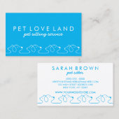 Cat Dog Pet Logo blauw Visitekaartje (Voorkant / Achterkant)