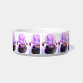 Cat Dog Shabby Floral Iris Irises Pet Name Bowl Voerbakje (Achterkant)