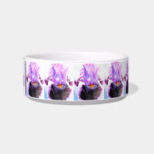 Cat Dog Shabby Floral Iris Irises Pet Name Bowl Voerbakje (Rechts)