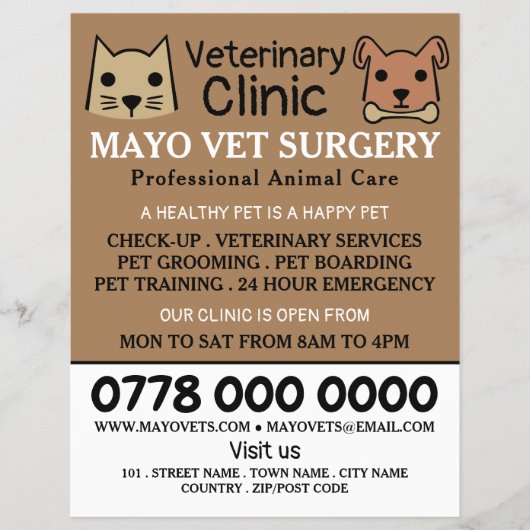 Cat & Dog, Veterinair Bureau Flyer (Voorkant)