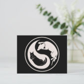 Cat-Dog Yin-Yang Briefkaart (Staand voorkant)