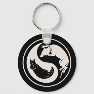 Cat-Dog Yin-Yang Sleutelhanger
