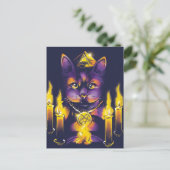 Cat Doing Spellwork Briefkaart (Staand voorkant)