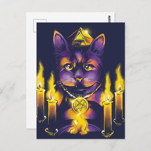 Cat Doing Spellwork Briefkaart (Voorkant / Achterkant)