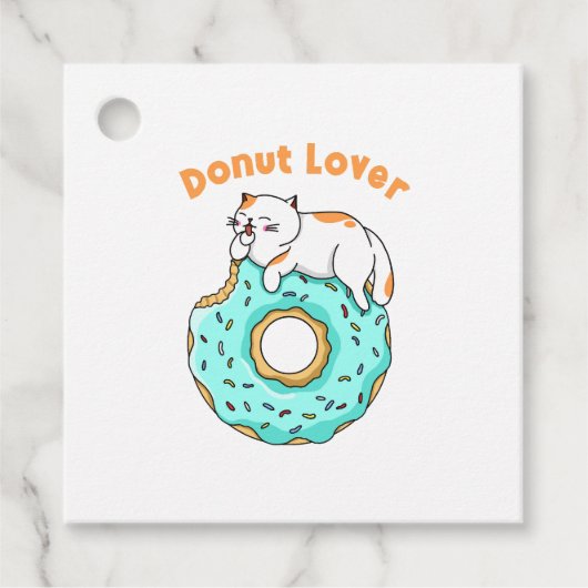 Cat Donut Lover Bedankjes Labels (Voorkant)