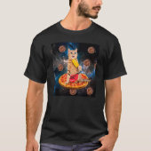 Cat Donut Riding Pizza Eating Ice Cream Galaxy Spa T-shirt (Voorkant)