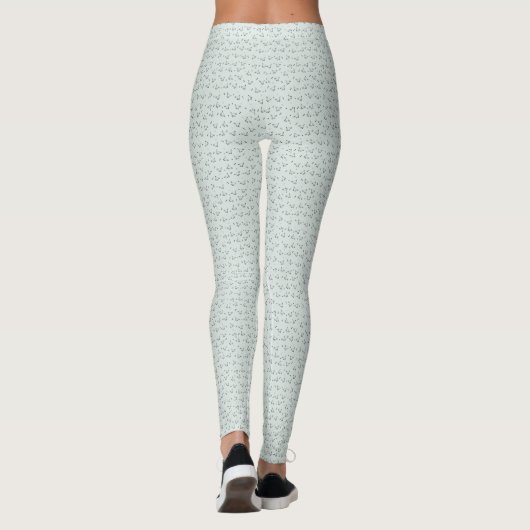 Cat Doodle Leggings – Sage Green (Achterkant)