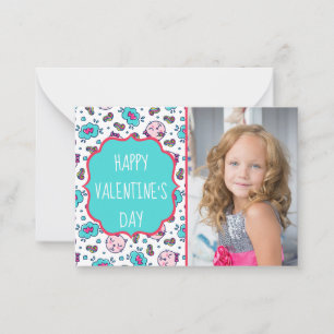 Cat Doodles Valentijnsdag Aangepaste fotokaarten Notitiekaartje