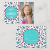 Cat Doodles Valentijnsdag Aangepaste fotokaarten Notitiekaartje (Voorkant / Achterkant)