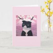 Cat Dora-chan roze #3 Kaart (Gele Bloem)