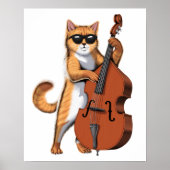 Cat Double Bass Player Poster (Voorkant)