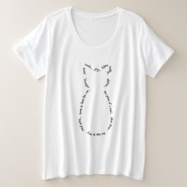 Cat Drabble Plus Size T-shirt (zwarte tekst)
