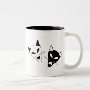 Cat Drama maskers Tweekleurige Koffiemok