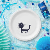 Cat Drawing Paper Borden Papieren Bordje (Feest)