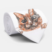 Cat Drawing Stropdas (Opgerold)