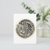 Cat Dreams Celtic Black Ivory Briefkaart (Staand voorkant)