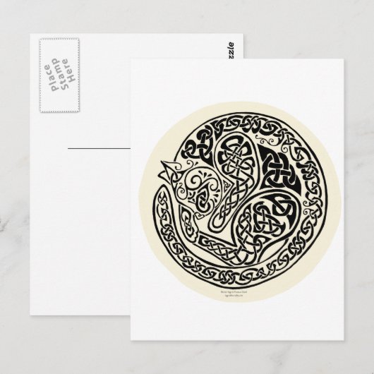 Cat Dreams Celtic Black Ivory Briefkaart (Voorkant / Achterkant)
