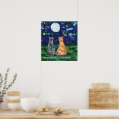Cat Dreams en Full Moon Poster (Keuken)