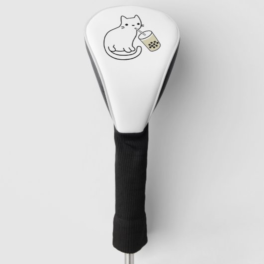 Cat Drink Boba Milk Tea Bobalogy Hoodie Golfheadcover (Voorkant)