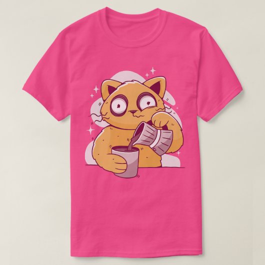 Cat Drink koffie uit Caffeine T-shirt (Design voorkant)