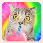 Cat Drink Slushie Kartonnen Onderzetters (Voorkant)