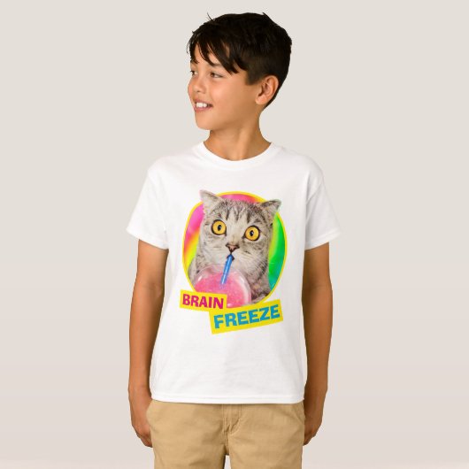 Cat Drink Slushie T-shirt (Voorkant volledig)