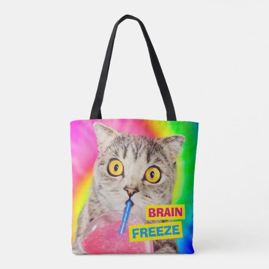 Cat Drink Slushie Tote Bag (Achterkant)