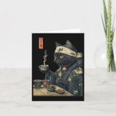 Cat Drink Tea Japanese Tea Ceremony Art Print P Kaart (Voorkant)
