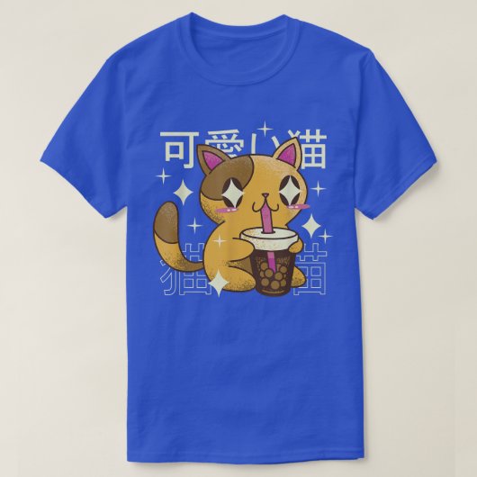 Cat Drinking Bubble Tea Drink Japan T-shirt (Design voorkant)