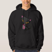 Cat drinking pink Boba Tea Hoodie (Voorkant)