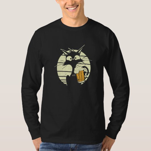Cat Drinks Beer Cat Beer Beer Drinking Cat T-shirt (Voorkant)