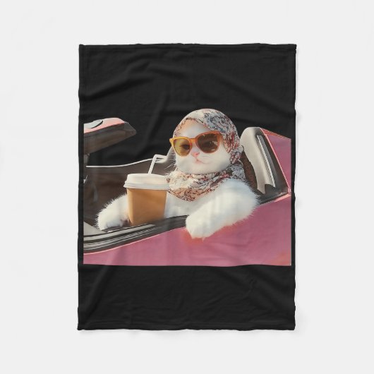 Cat Driving Meme Rage is het consumeren van mij Ge Fleece Deken (Voorkant)