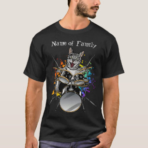 Cat Drummer die Drums Mannen T-Shirt speelt