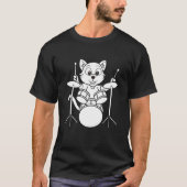 Cat Drummer qoute cat Playing Drums cool Percussio T-shirt (Voorkant)