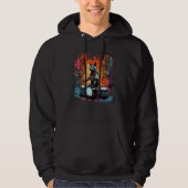 Cat Drummer Sticks Hoodie (Voorkant)
