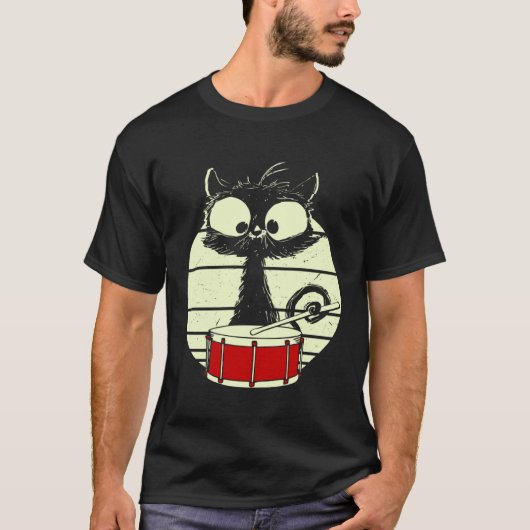 Cat Drums Drummer Cat T-shirt (Voorkant)