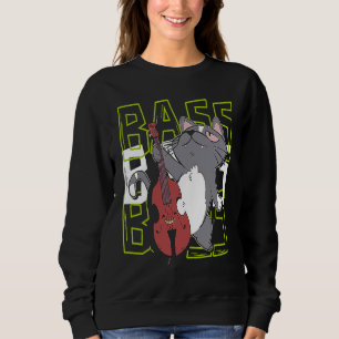 Cat Dubbele Bass Speler Jazz Muzikant Contrabass Trui