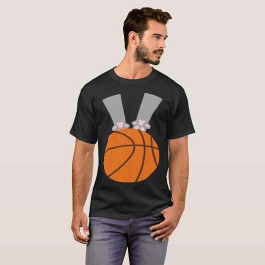 Cat Dunk cat dunking a basketball T-shirt (Voorkant volledig)