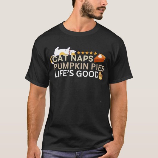 Cat dutjes pompoen taarten leven goede Thanksgivin T-shirt (Voorkant)