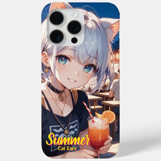 cat ears summer  Girl iPhone / iPad ケース Case-Mate iPhone Case (Achterkant)