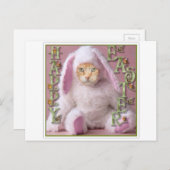 Cat Easter Bunny Claude Feestdagenkaart (Voorkant / Achterkant)