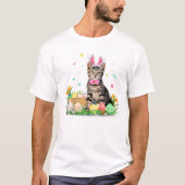 Cat Easter Day Bunny Eggs T-shirt (Voorkant)