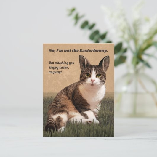 Cat-Easterbunny 😸 🐰 Briefkaart (Staand voorkant)