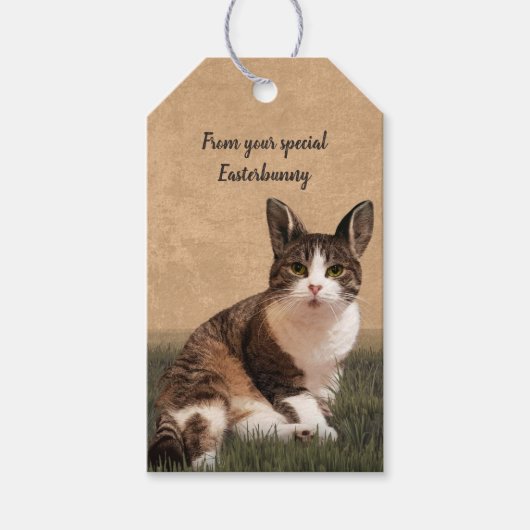 Cat-Easterbunny 😸 🐰 Cadeaulabel (Voorkant)