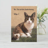 Cat-Easterbunny 🐰😸 Feestdagenkaart (Staand voorkant)