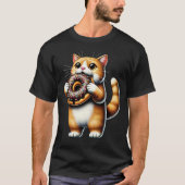 Cat Eating Donut Kitten Donut Lover T-shirt (Voorkant)