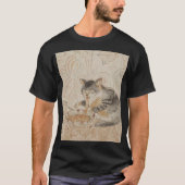 Cat eating Noodles  T-shirt (Voorkant)