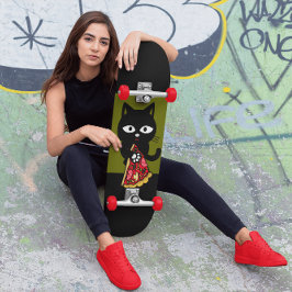 CAT EATING PIZZA SKATEBOARDS SKATEBOARD