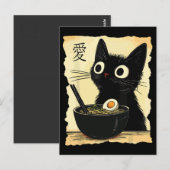 Cat eating ramen briefkaart (Voorkant / Achterkant)