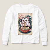 Cat Eating Ramen Funny Foodie Tee (Voorkant)